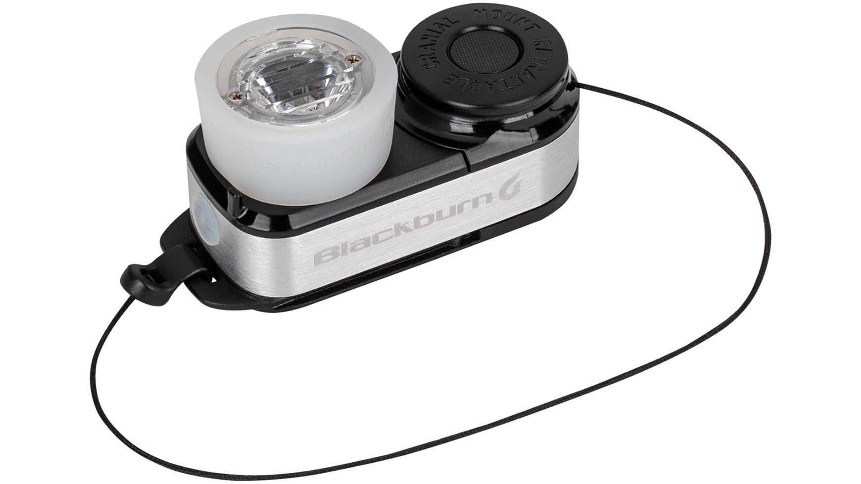 De Blackburn Outpost lamp met de geïntegreerde, uittrekbare hoofdlampbevestiging.