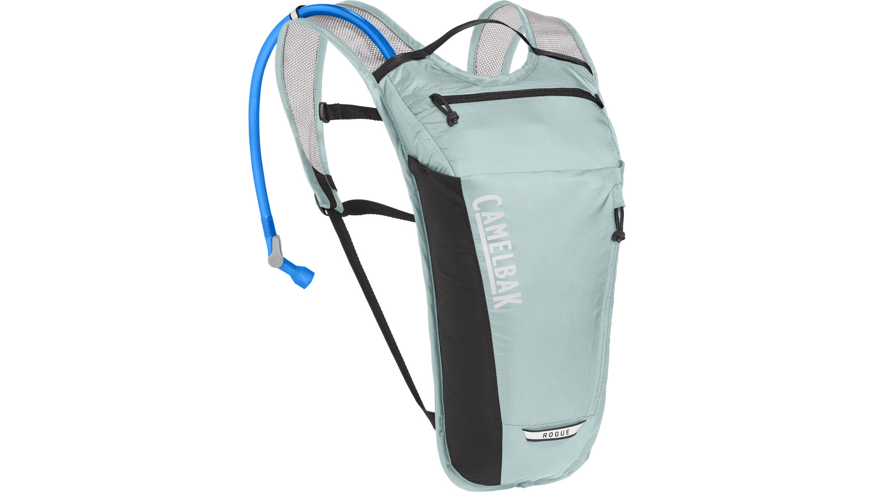 Overzicht van de opbergvakken aan de voorkant van de Camelbak Rogue Light rugzak.