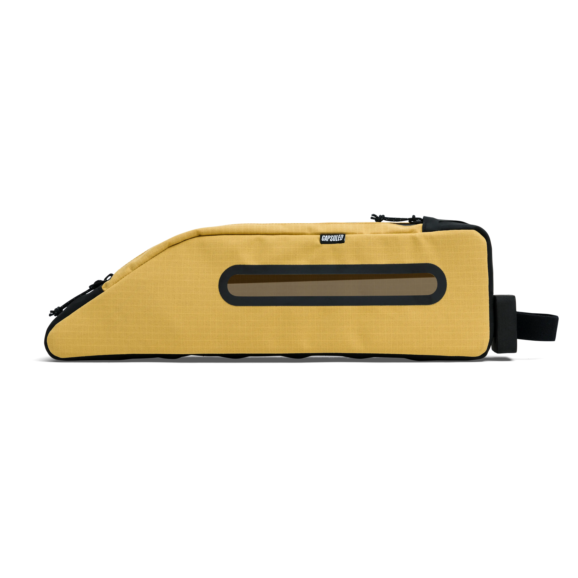 Zijaanzicht van de Capsuled Top Tube Bag 2.5L in de kleur Ochre (okergeel).