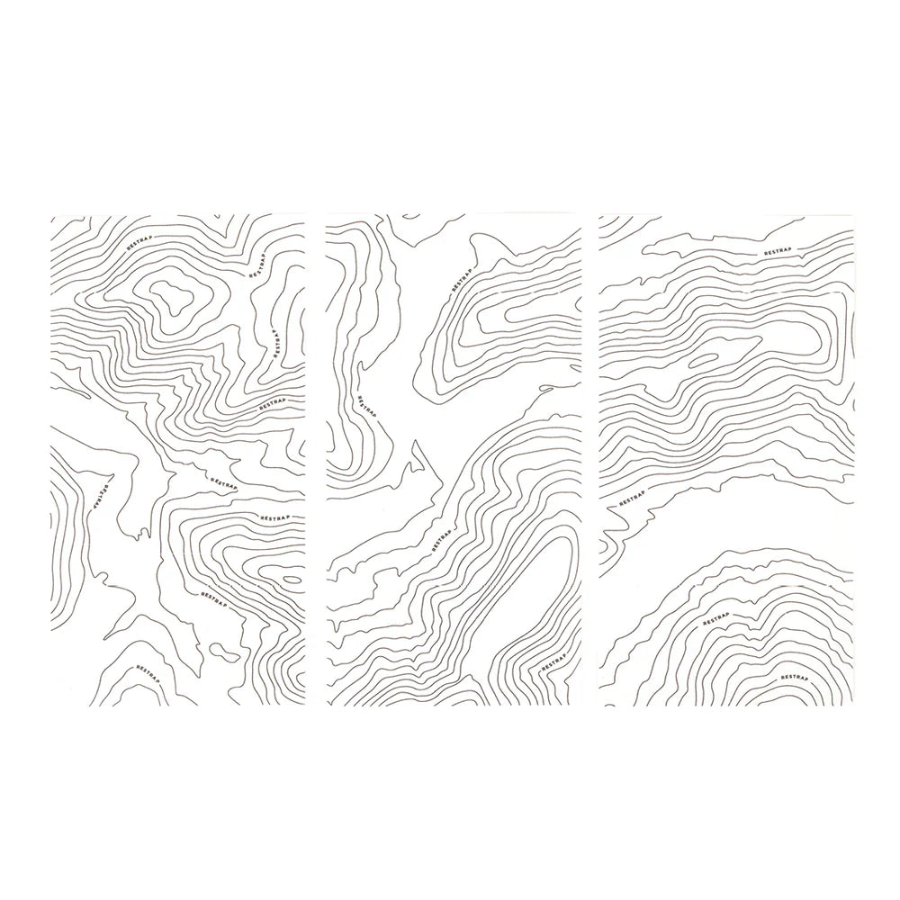 Het topografische contourontwerp van de Restrap framebescherming stickers.